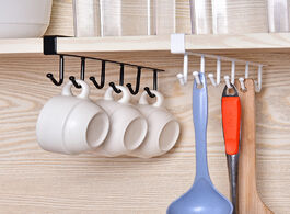 Foto van Huis inrichting black white iron 6 hooks for kitchen cup holder hanging bathroom hanger organizer ca
