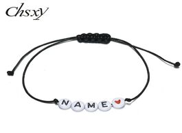 Foto van Sieraden chsxy diy letter beads custom name charm bracelets for women men adjustable braided rope pa