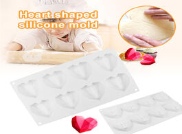 Foto van Huis inrichting 8 cavity diamond love heart shaped silicone molds for sponge cakes mousse chocolate 
