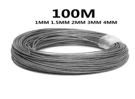 Foto van Gereedschap 50m 100m 304 stainless steel wire rope soft fishing lifting cable 7 clothesline 1mm 1.5m