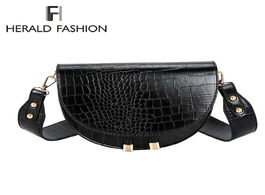 Foto van Tassen luxury fashion women crossbody bag crocodile semicircle saddle bags soft leather shoulder for