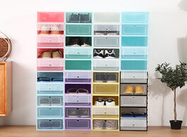 Foto van Meubels colorful thickened flip shoes transparent drawer case plastic shoe boxes stackable box stora