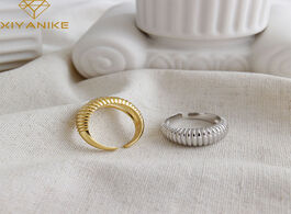 Foto van Sieraden xiyanike 925 sterling silver party rings for women france simple gold plated wave pattern c