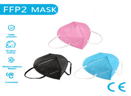 Foto van Beveiliging en bescherming multicolor ce ffp2mask 5 layer black pink ffp2 kn95 mask respirator face 