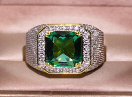 Foto van Sieraden 14k yellow gold ring for men pure natural emerald gemstone bizuteria jewelry invisible sett