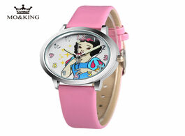 Foto van Horloge cute princess cartoon little girl clock fashion 7 color leather luminous quartz kids watch c