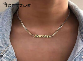 Foto van Sieraden custom gothic old english nameplate necklace for women stainless steel gold chain choker ne