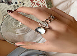 Foto van Sieraden foxanry minimalist 925 sterling silver width rings for women new fashion creative hollow ge