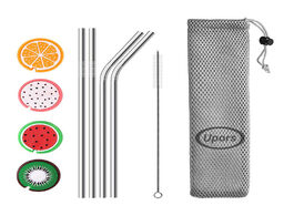 Foto van Huis inrichting upors 215 6mm metal drinking straws eco friendly stainless steel with silicone maint
