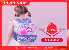 Foto van Baby peuter benodigdheden sunveno reversible sequin bag unicorn backpack girls school bags kindergar