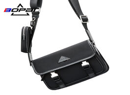 Foto van Tassen bopai new fashion shoulder bags black small soft bag briefcase zipper business men casual cro