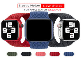 Foto van Horloge new nylon elastic strap for apple watch 6 se band iwatch serie 5 4 3 belt bracelet braided s