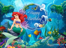 Foto van Speelgoed disney background cloth mermaid birthday party wall decoration photo poster girl room fair