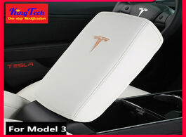 Foto van Auto motor accessoires armrest box protective leather cover for tesla model 3 central control pad ca