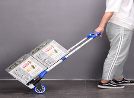 Foto van Huis inrichting folding trolley car portable small cart trailer pull truck luggage stroller