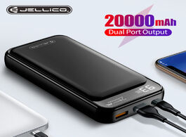 Foto van Telefoon accessoires jellico power bank 20000mah portable charging powerbank 20000 mah usb poverbank