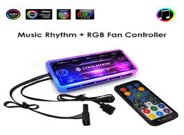 Foto van Computer 3 music modes rgb fan controller 12cm remote control 12v pc cooling chassis silent hub for 