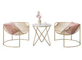 Foto van Meubels light extravagant gold dining chair cheap metal pink restaurant chairs living room furniture