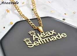 Foto van Sieraden atoztide customized fashion stainless steel name necklace personalized letter gold nk chain