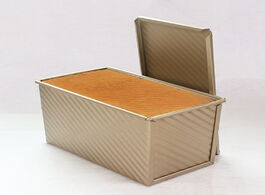 Foto van Huis inrichting 1 pc hot sale rectangular toast box bread mold non stick gold 450g corrugated with l