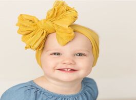 Foto van Baby peuter benodigdheden 1pc solid chiffon headband sracked designed hair band handmade toddlers he