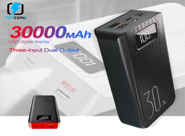 Foto van Telefoon accessoires power bank 30000mah typec micro usb fast charging powerbank led display portabl