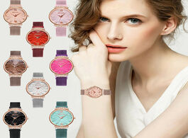 Foto van Horloge elegant dial luxury ring quartz watch fashion ladies rhinestone scale strap diamond top bran