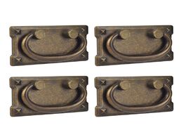 Foto van Bevestigingsmaterialen 4pcs vintage antique bronze drawer ring pull handles cabinet door furniture h