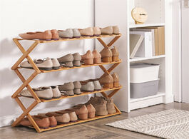 Foto van Meubels foldable shoe rack 2 3 4 5 6 layers bamboo cabinets shelf home organizer holder shoes storag