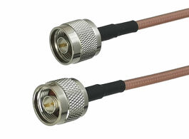 Foto van Elektrisch installatiemateriaal 1pcs rg142 n male plug to connector rf coaxial jumper pigtail cable 