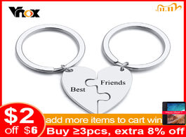 Foto van Sieraden vnox 2 3 best friends heart couple key chains for men women personalize custom engraving na
