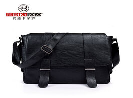 Foto van Tassen simple men briefcase business pu leather computer bag handbag portable zipper shoulder laptop