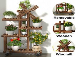 Foto van Meubels multi tier wooden plant flower rack plants shelf stand shelves bonsai display yard garden ou