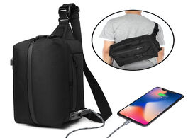 Foto van Tassen ozuko men crossbody bag usb charging waterproof sling outdoor sports travel pack for teenager