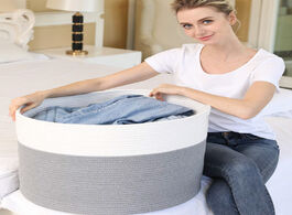 Foto van Huis inrichting large laundry hamper cotton rope woven dirty clothes toys storage bin basket with ha