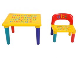 Foto van Meubels 2 piece table chairs plastic diy kids set play toddler activity fun child toy children and c