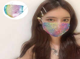 Foto van Sieraden 2020 fashion bling colorful crystal face mask jewelry elastic decor shining rhinestone part