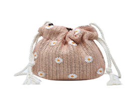 Foto van Tassen straw lace women handbag kid girl shoulder bag crossbody small for children hand woven bohemi