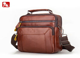 Foto van Tassen new genuine leather shoulder bags vintage hangbag casual messenger bag cow male multifunction