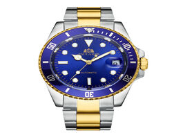 Foto van Horloge automatic self wind mechanical stainless steel strap gold silver blue green red black dial d