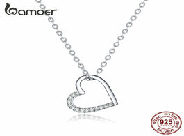 Foto van Sieraden bamoer genuine 925 sterling silver the shape of love chain necklace for women fine jewelry 