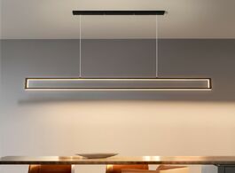 Foto van Lampen verlichting led chandelier modern nordic minimalist black long pendant lamp for dining room c