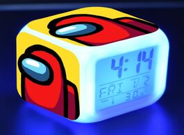 Foto van Speelgoed hot game among us alarm clock kids anime cartoon print colorful touch bedroom decoration w