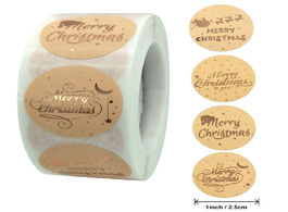 Foto van Kantoor school benodigdheden 50 500pcs merry christmas stickers gold stamping label for child gift d