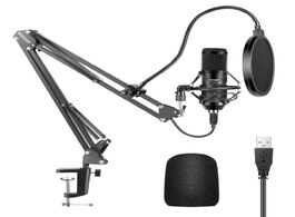 Foto van Elektronica neewer usb microphone kit m plug play computer cardioid microfone podcast condensador pr