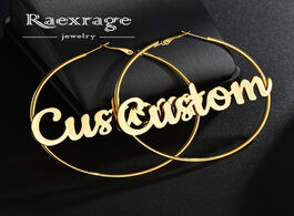 Foto van Sieraden raexrage punk 30mm 70mm custom name hoop earrings stainless steel personalized letter namep