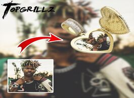 Foto van Sieraden topgrillz heart shaped photo pendant iced zircon cubic zirconia hip hop fashion jewelry can