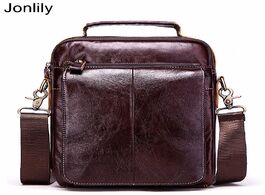 Foto van Tassen jonlily men s genuine leather simple shoulder bag retro briefcase casual messenger crossbody 