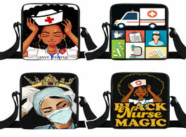 Foto van Tassen black nurse with crown messenger bag afro women handbag small shoulder american africa ladies