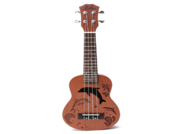 Foto van Sport en spel 21 inch 4 nylon strings ukulele sapele dolphin pattern hawaii ukelele mini guitar sopr